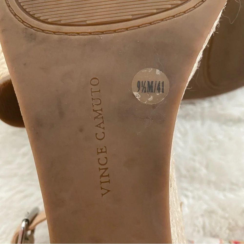 Vince Camuto Rose Gold Espadrilles Wedge Sandals Size 9.5